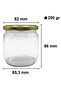 425 ml Gold Metal - Transparent Glass Jar with Canning Lid, 10 Pieces - 2