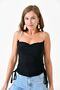 Women's sandy fabric ruched design pearl strap design beige blouse 10436