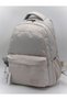 Beige Color Water Resistant Fabric Large Size Unisex Backpack Travel School Bag / 1601 - 3