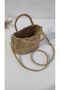 Straw, Paper rope, gold metallic rope hand-knitted handbag, Crossbody bag - 7