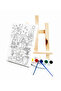 Village House Children's Painting Set - 20 X 30 cm Pre-Drawn Canvas, 2 Brushes, Palette, Paints and Easel - 2