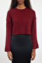 Bordo Süper Crop Basic Triko Kazak TWOAW24KZ00275 - 3