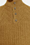 Camel Unisex Slim Fit Wool Half Fisherman Buttoned Knitwear Sweater Tmnaw22Kz0327 - 4