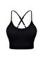 Siyah Seamless/Dikişsiz Destekli Ayarlanabilir İp Askılı Yoga Örme Spor Sütyeni THMAW25SS00001 - 7