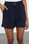 Navy Blue Regular Fit Woven Shorts Twoss21Sr0478 - 3