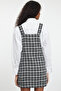 Bej Ekose / Kareli Mini Jile Dokuma Elbise TWOAW20EL0208 - 5