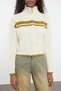 Stone Crop Color Block Stand Collar Knitwear Cardigan Twoaw24Hi00238 - 3