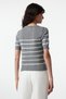 Anthracite Premium Yarn/Special Yarn Striped Crew Neck Knitwear Sweater Twoaw25Kz00268 - 5