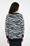 Siyah Yumuşak Dokulu Zebra  Desenli Triko Hırka TWOAW25HI00239 - 5