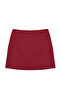 Koyu Bordo Yüksek Bel A-Line Mini Dokuma Etek TWOSS22ET0136 - 9