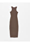 XSIDE Women's Halter Neck Plain Bodycon Dress - 7