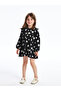 Patterned Long Sleeve Crew Neck Baby Girl Dress - 2
