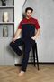 Men's Summer Pajama Set - Short Sleeve, Single Jersey, Three Button, Embroidered Cotton - 5