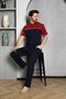 Men's Summer Pajama Set - Short Sleeve, Single Jersey, Three Button, Embroidered Cotton - 6