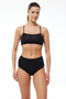 Women's Black 6 Pack 100% Cotton High Waist Bato Panties 156-E - 2