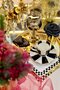 Set of 2 Checkered Black Square Cocktail Napkins - 3