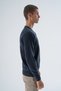 Navy Blue Men's 100% Cotton Crew Neck Knitwear Sweater Trist-1194 - 2