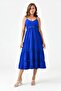 Cobalt Blue Midi Dress - V-Neck, Guipure and Guiped, Adjustable Strap, Aerobin Fabric 10750 - 4