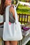 Knitwear Straw Weave Large Size Shopper Strap Casual Hand&Shoulder and Beach Bag White Chax802 - 3