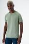 Men's Crew Neck Sporty Short Sleeve Thin Fine Knit t-shirt Green 24s268 - 3