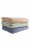 Wave 100% Cotton Hand, Face, Guest Towel 3 Pieces Size 70x140 cm Set Green-Indigo-Beige - 2