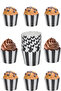 Cupcake Mold & Cake Capsule & Muffin Cake Mold & 25-Piece Black and White Cake Mold