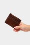 3603 Genuine Leather Coin Compartment Zippered Wallet for Men and Women Card Holder Antique Brown - 3