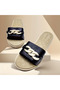 Daily Straw Look Chain Detailed Home and Outdoor Slippers