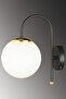 Black Cane White Glop Glass Downward Facing Modern Sconce - 2