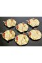 DECORATIVE SET WITH 6 PLATES AND 6 TEAP SPOONES CHERRY DETAIL