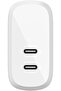 شاحن حائط Belkin PD 40W بمنفذين USB-C (20W USB-C + 20W USB-C) باللون الأبيض - 4