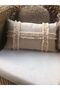 Linen Sea Shell Embroidered Tasseled Bohemian Cream Handmade Pillow Cushion Cover Summer Collection Solo