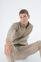 Men's Mink Stand Collar Zippered Flat Pocket Wool Knitwear Knitted Cardigan Trist-5335 - 3