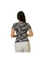 White on Gray Pink Leaf Crew Neck Women's T-Shirt T-shirt - 3