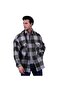 Khaki Gray Plaid Checked Oversize Winter 4 Pocket Casual Lumberjack Plus Size Shirt - 3