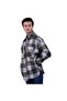 Khaki Gray Plaid Checked Oversize Winter 4 Pocket Casual Lumberjack Plus Size Shirt - 2