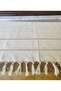 Buldan Diaper Cream Color Yellow Glitter Tablecloth with Tassels - 3