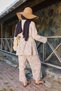 Brown Ethnic Patterned Şile Fabric Kimono and Trousers Set - 9