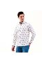 Black Bird Printed Cotton Slim Fit Long Sleeve Men's Shirt on White - 5