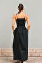 Black Linen Free Size Venus Dress - 5