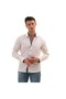 White Oxford Collar and Slim Fit Shirt with Polka Dots on the Cuff - 3