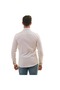 White Oxford Collar and Slim Fit Shirt with Polka Dots on the Cuff - 4