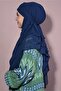 Chiffon Souffle Khimar Medium Size Hijab Navy Blue - Navy