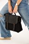 Long Strap Canvas Crossbody Messenger Women's Crossbody Bag Black - 7