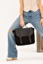 Long Strap Canvas Crossbody Messenger Women's Crossbody Bag Black - 5