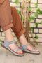 Gj Lady - Comfortable Sole and Stone Detailed Women's Sandals - 2