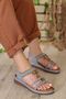 Gj Lady - Comfortable Sole and Stone Detailed Women's Sandals - 5