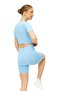 Seamless Tummy Control Leggings and Short Sleeve Bustier Sports Bottom-Top Set - 5