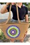 Ethnica Outside Hand Braided Jute Straw Shoulder Beach Bag - 4