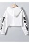 Children's New York Printed Oversize Winter Hooded Crop Sweatshirt Hoodie - 3